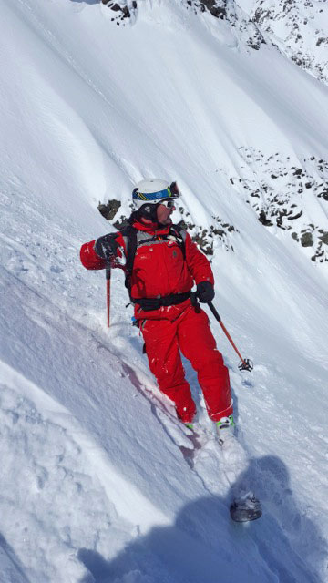 Fabrice Bernier sur une pente à Arc 2000