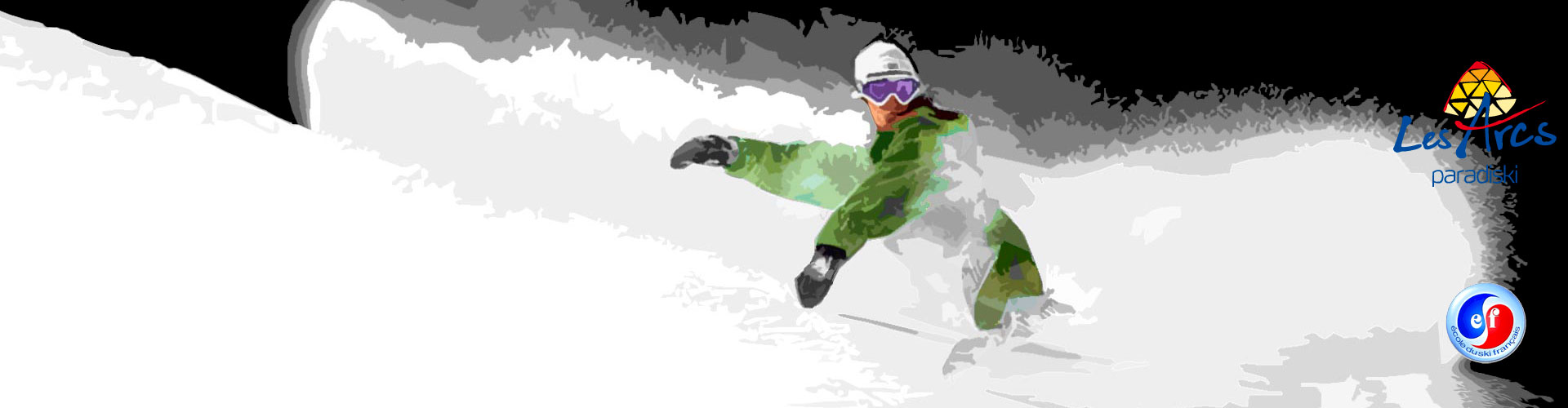 Cours snowboard Les Arcs 2000, 1950, 1800 et 1600
