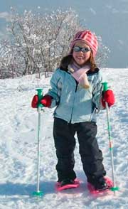 Sortie raquettes à neige pour enfants